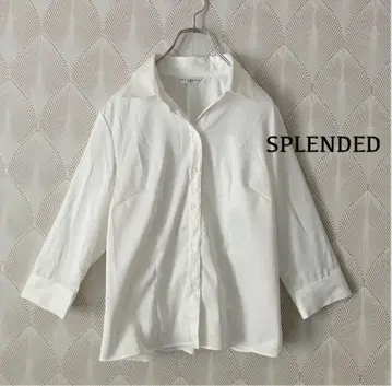 SPLENDED 셔츠 7부 소매 화이트 여성용 비침 있음 b453