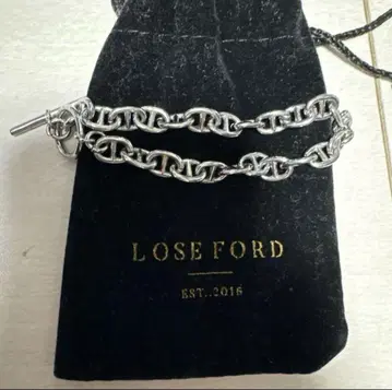 봉투 포함! LOSE FORD 실버 체인 팔찌