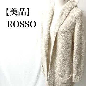 [새상품급] ROSSO 알파카 혼방 후드 롱 가디건