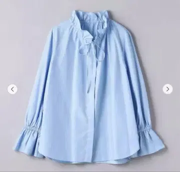 유나이티드 애로우즈 프릴 칼라 플레어 슬리브 블라우스