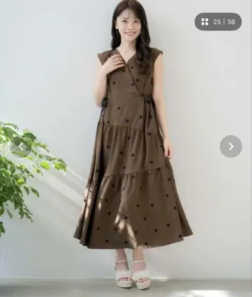 린넨 터치 도트 원피스