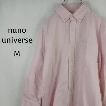 nano universe 7부 소매 버튼 다운 셔츠 M 핑크
