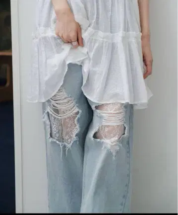 Kastane 레이스 데님 팬츠 사이즈 1 택 포함 새상품