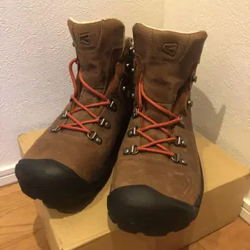 킨 피레니즈 남성용 27cm 가죽 하이컷 등산화 브라운