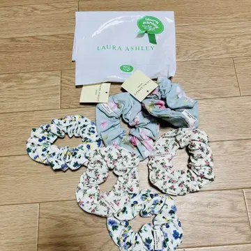 레어 단종 로라 애슐리 스크런치 꽃무늬 6개 세트 묶음 판매 새상품