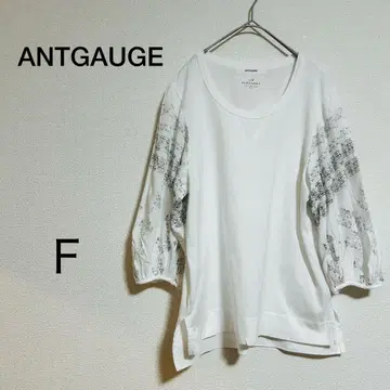 여성용 ANTGAUGE 화이트 5부 소매 티셔츠 프리 사이즈
