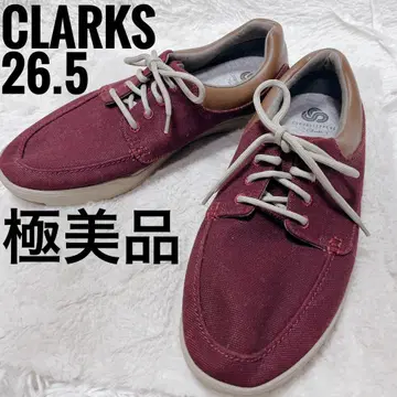 CLARKS 스니커즈 26.5 와인 레드 컨디션 최상 남성용 레이스업