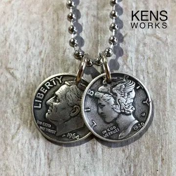 USA 빈티지 1 다임 은화 목걸이