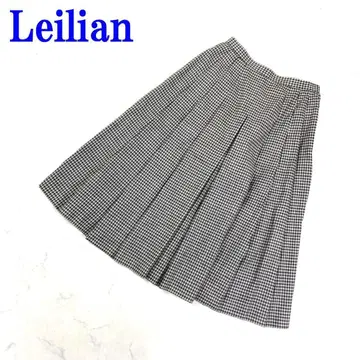레리안 롱 스커트 플레어 울 체크 블랙 그레이 9 C1598