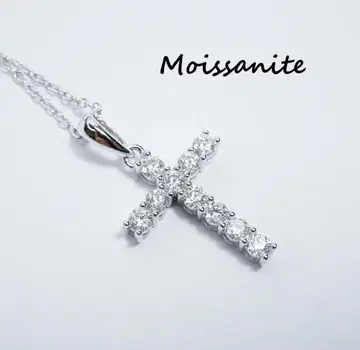 1 체인 약 50cm 3EX 10석 2mm 모이사나이트 크로스 목걸이