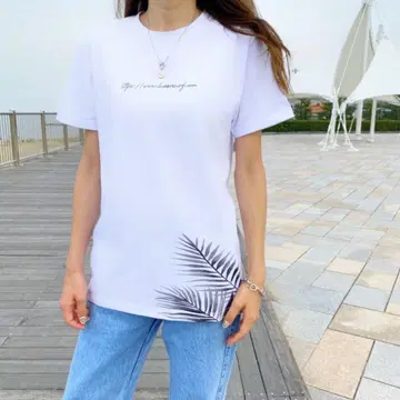 인스타그램 인기 LUSSO SURF 야자수 백 프린트 티셔츠 화이트 M