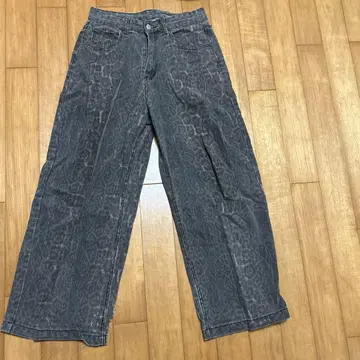 레오파드 무늬 와이드 팬츠 배기 y2k