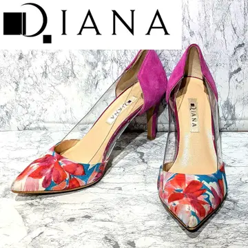 다이애나 DIANA 클리어 꽃무늬 플라워 핑크 펌프스 24cm 힐