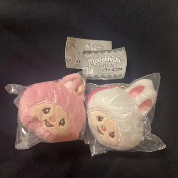몬치치 페이스 봉제 인형 치무탄 핑크 화이트