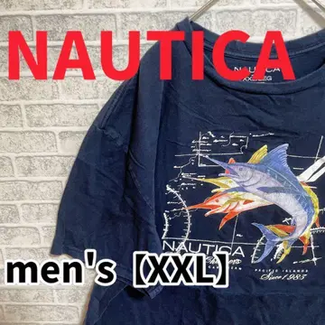 F2462 [ NAUTICA ] 프린트 반팔 티셔츠 [ XXL ] 네이비