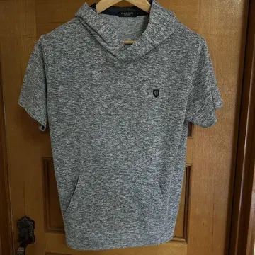 BLACK LABEL CRESTBRIDGE 그레이 숏 슬리브 후드티