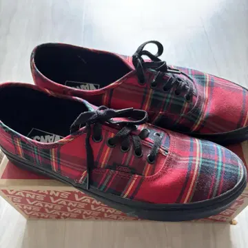 VANS 어센틱 타탄 체크 스니커즈 27.5cm