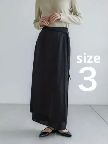 crewre 크루레 랩 레이어드 I라인 스커트