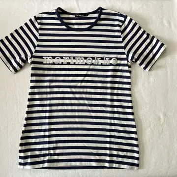 마리메꼬 marimekko/반팔 보더 로고 티셔츠, 네이비