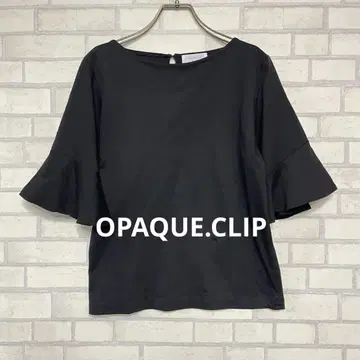 OPAQUE.CLIP 실크 느낌 수피마 코튼 플레어 슬리브 티셔츠