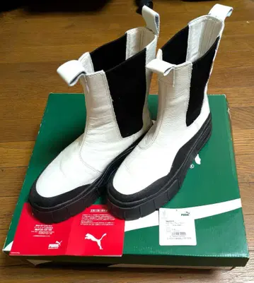 PUMA 통굽 부츠 화이트/블랙 새상품급