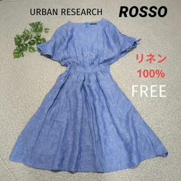URBAN RESEARCH ROSSO 린넨 원피스 데님풍 소매 리본