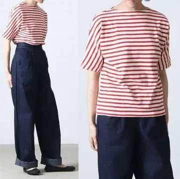 ANATOMICA 아나토미카 프렌치 슬리브 TEE 보더 T셔츠