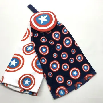 MARVEl 마블 캡틴 아메리카 타월 2매 루프 핸드 타월