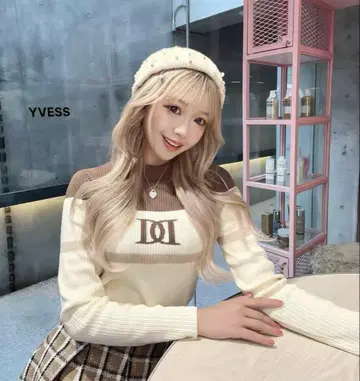 다리치 컬러 라인 DD 리브 니트탑