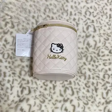 Hello Kitty 퀼트 통형 파우치 베이지