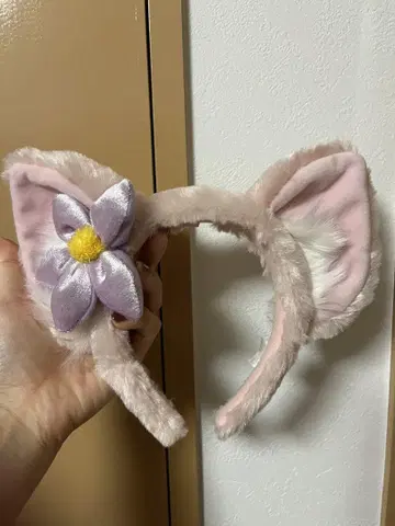 디즈니 리나벨 고양이 귀 꽃 장식 머리띠