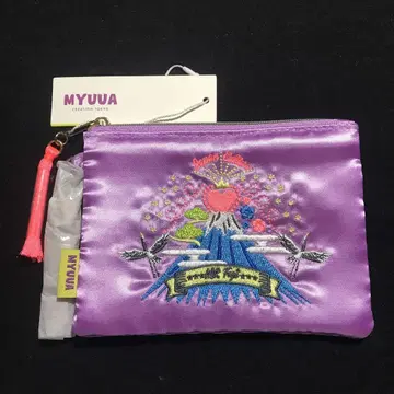 MYUUA 새틴 파우치 보라색 자수