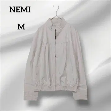NEMI 베이지 스탠드 카라 자켓 얇은 소재 봄/여름 캐주얼 M