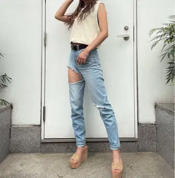 gyda 하이웨스트 라이트 블루 데님