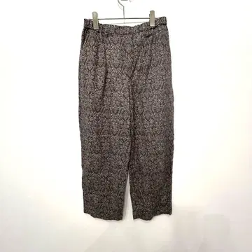 올 패턴 와이드 팬츠 레어 F 허리밴딩 브라운 파랑 자수 개성파 371