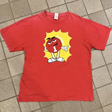 M&M's 티셔츠 RED 페이드 프린트 티