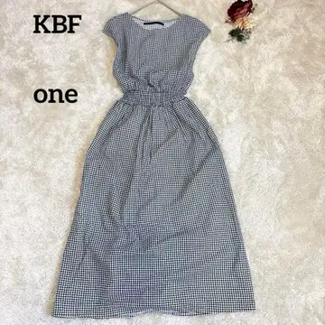 [케에프] KBF 슬리브리스 티셔츠 원피스 롱 기장 체크 무늬