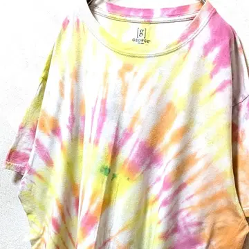 조지 올 패턴 티셔츠 타이다이 XL 구제 의류