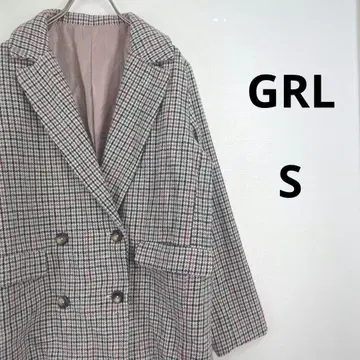 새상품급 그레일 체스터 코트 여성용 아우터 체크 더블 구제 의류