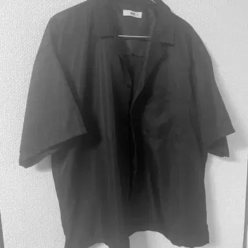 wego 셔츠 오픈 카라 아지메 블랙 광택 폴리에스테르