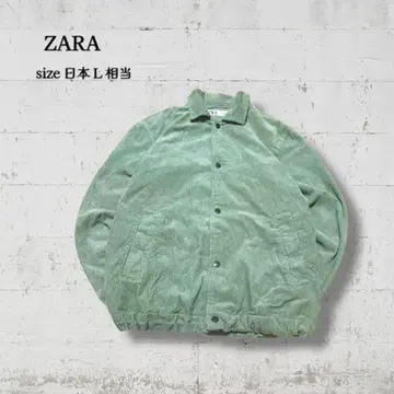 ZARA 카키 빛바랜 스냅 버튼 코듀로이 자켓 드로 코드 부착 F749