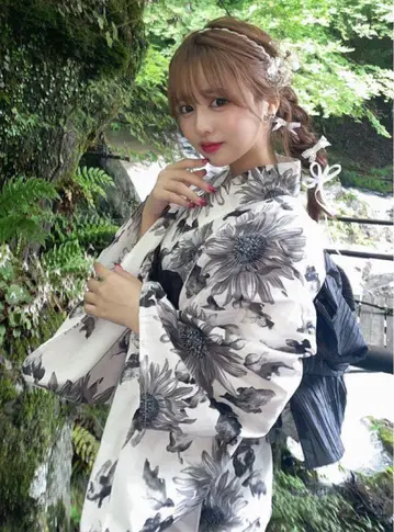 [새상품] 그레일 GRL 모노톤 해바라기 유카타 세트 [gi1507]