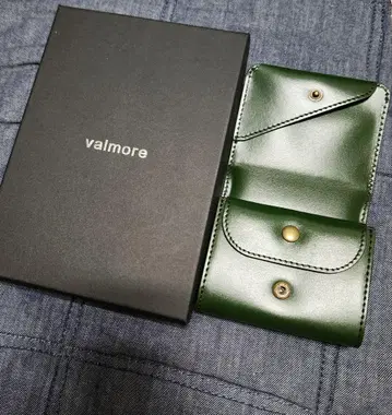 valmore 천연 가죽 접이식 지갑 그린
