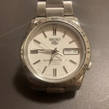 SEIKO 오토매틱 손목시계 50m 방수 화이트 다이얼 SEIKO5