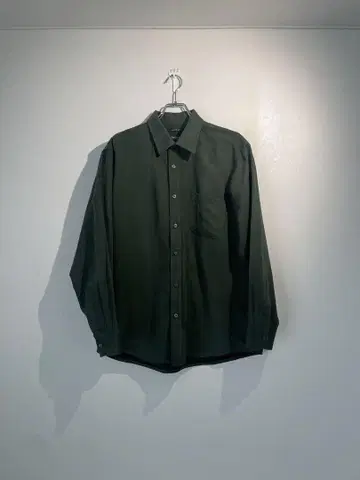haggar. dark green fake swede shirt