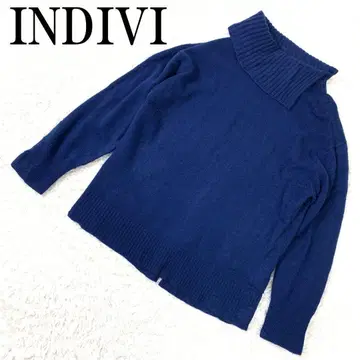 INDIVI 인디비 터틀넥 니트 블루 15 B8990
