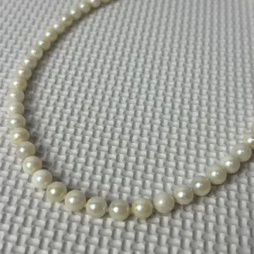 새상품급 목걸이 진주 펄 SILVER 약 6.8mm~7.3mm
