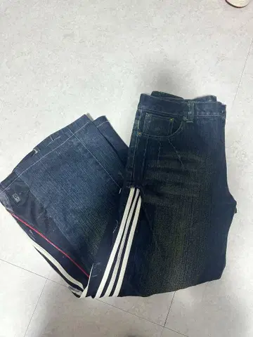 리메이크 와이드 데님 팬츠