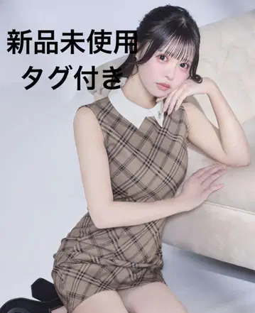 [미사용 새상품] michell Macaron 체크 미니 원피스