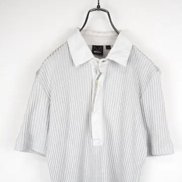 Y9445*DKNY 타이트 플리츠 피케 셔츠 그레이 M